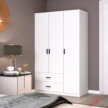 白色整体两门三门衣柜现代简约家用卧室衣橱收纳储物柜子定制5款式