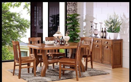 请以收到长方形餐桌实木家具高清图核桃木家具胡桃木实木家具长方形的