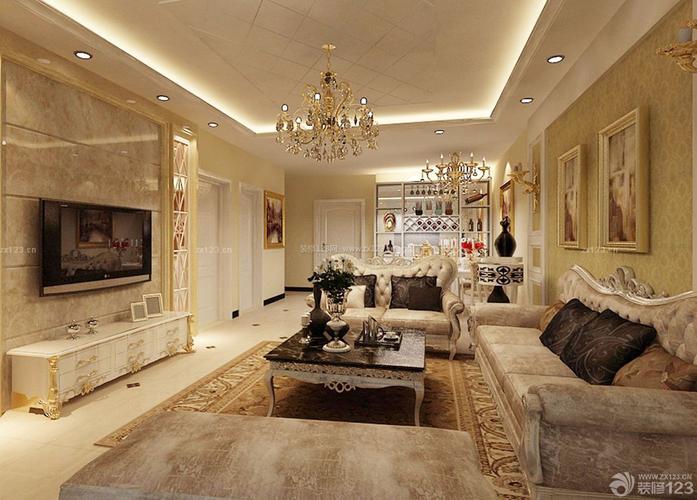 欧式风格2015房子组合沙发装修设计图片大全