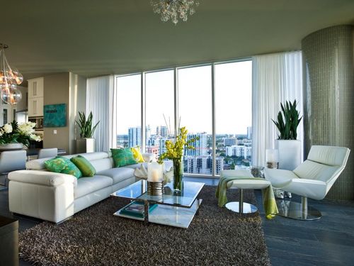 现代风格公寓客厅玻璃落地窗子设计图片装信通网效果图