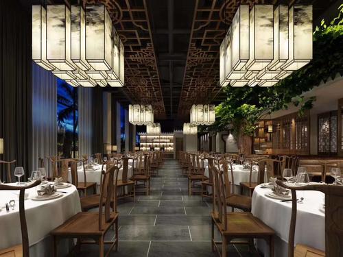 鹤岗1000平米中餐厅饭店装修设计案例效果图