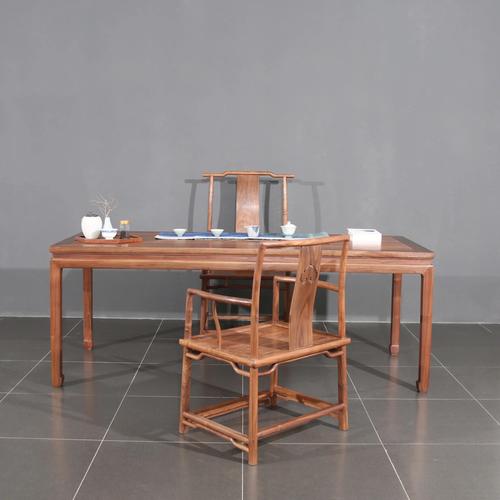 新中式现代胡桃木茶室茶桌