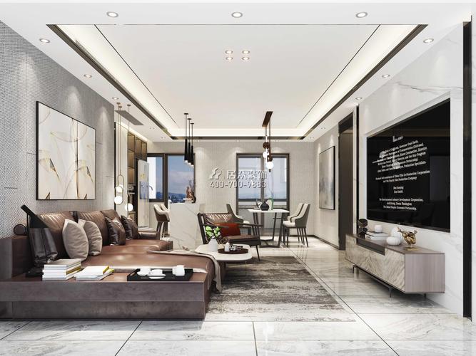 宏发世纪城130平方米现代简约风格平层户型客厅装修效果图