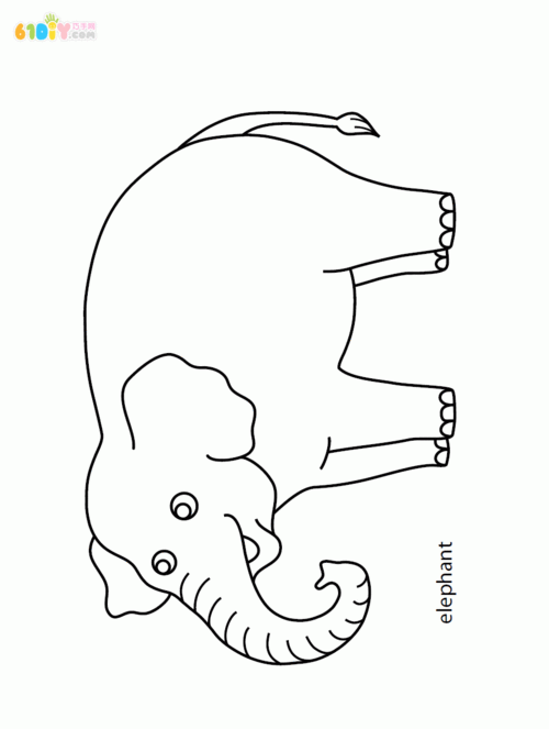 大象动物动物简笔画