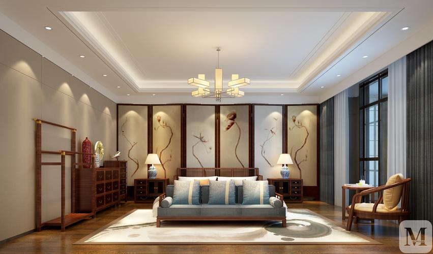 中式客厅窗帘装修效果图