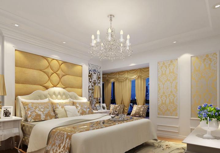 欧式室内别墅设计卧室壁纸效果图片