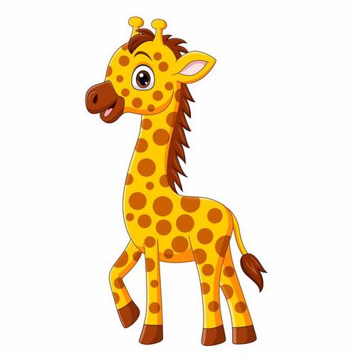 可爱的卡通长颈鹿动物儿童画png图片免抠矢量素材