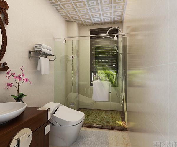 桂林梧桐墅130平米新中式三室两厅中户型卫生间装修效果图