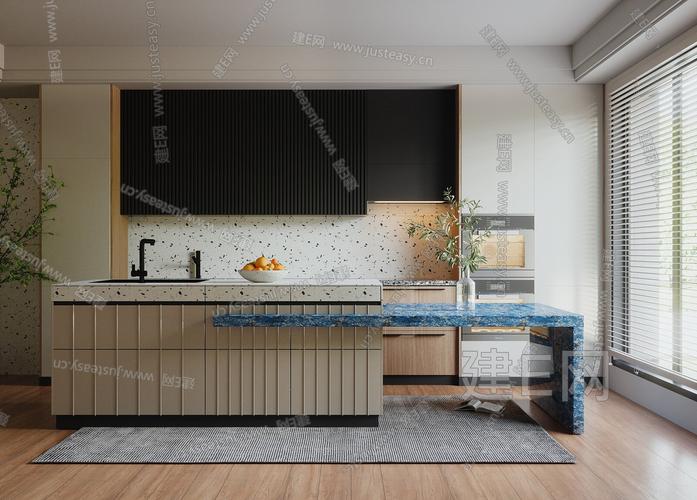 现代厨房橱柜岛台3d模型