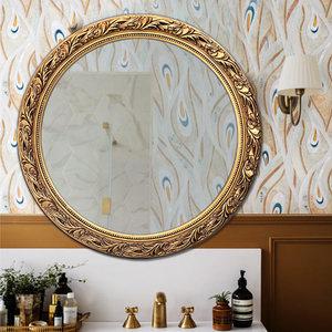 美式复古大镜子壁挂浴室镜欧式挂墙卧室梳妆化妆镜壁炉装饰镜挂镜