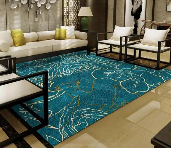 新中式客厅地毯茶几垫中国风书房卧室床边现代古典满铺轻奢定制二龙戏