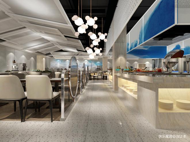 20万元餐饮空间480平米装修案例效果图