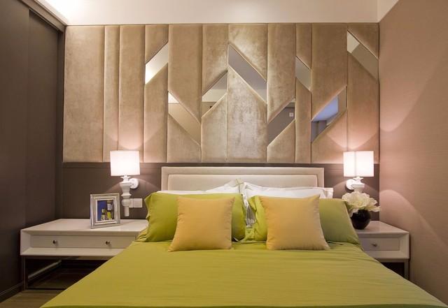 120现代两居室床头背景墙装修效果图