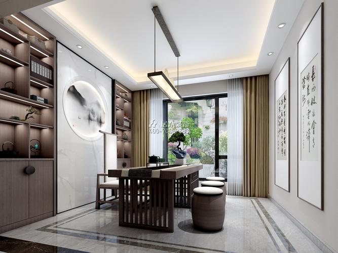 丽水佳园390平方米中式风格别墅户型茶室装修效果图