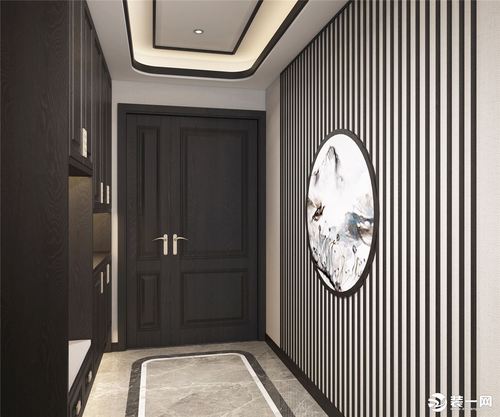 珠江帝景苑250四居室新中式入户门装修效果图