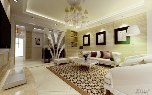 欧式现代客厅沙发背景墙装修效果图大全2012图片