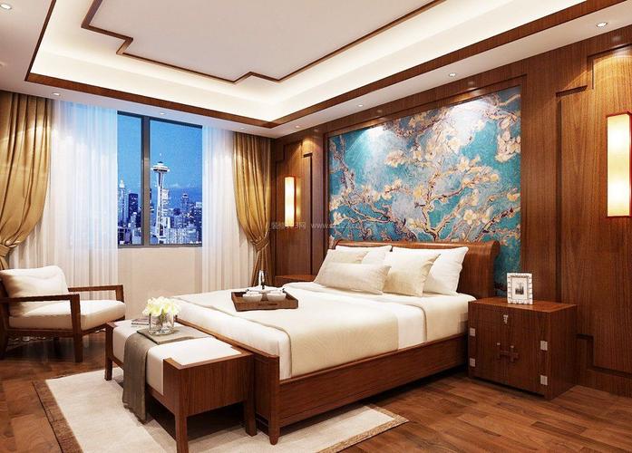 2022新中式卧室装饰墙纸图片大全装信通网效果图