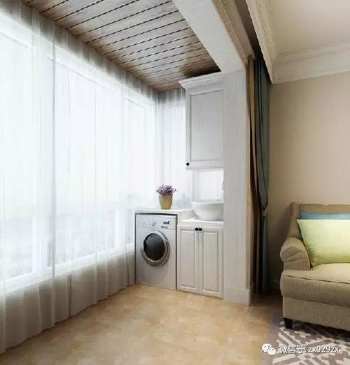 阳台放洗衣机客厅瓷砖能通铺吗