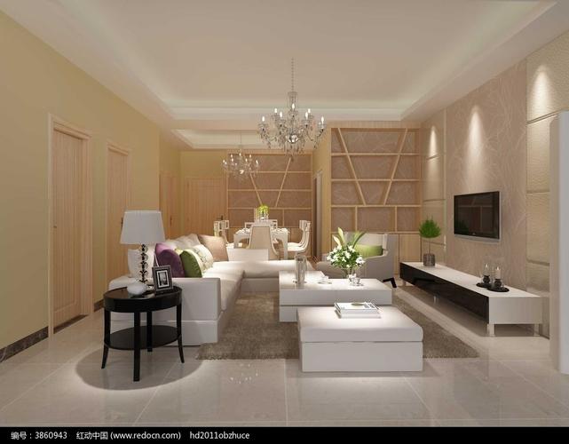 浅色简约客厅3d模型和效果图3dmax素材下载室内装修设计图片