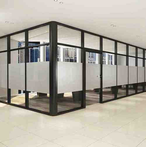 室高隔断内置百叶铝合金现代简约隔音钢化玻璃高隔断墙高隔断隔墙