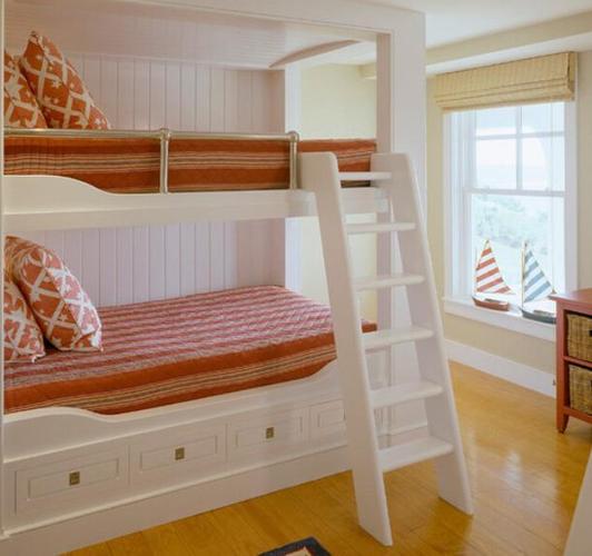 简约风格儿童卧室两张床装修效果图