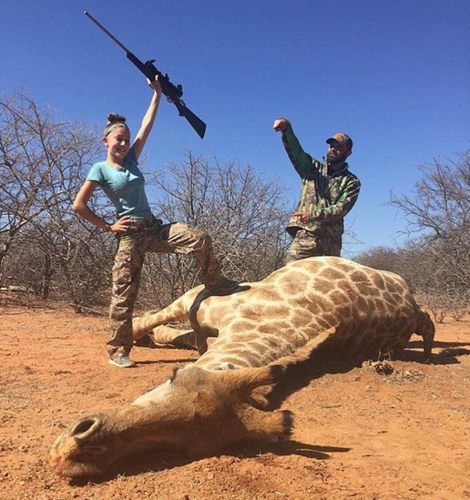 美国12岁少女面晒大量猎杀动物照