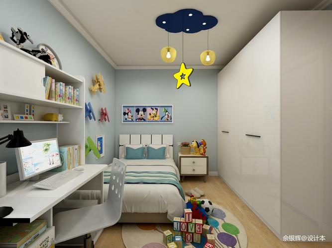 大气56平现代二居儿童房实景图卧室现代简约卧室设计图片赏析