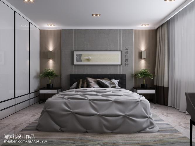 精美面积109平现代三居卧室装修效果图片卧室现代简约卧室设计图片