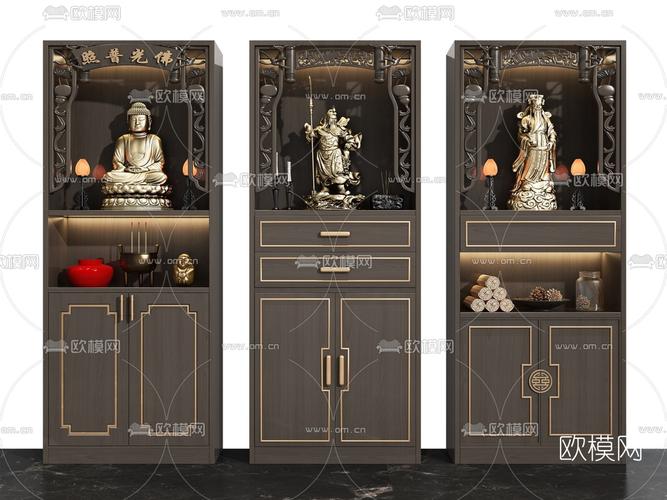 新中式神龛神台柜3d模型