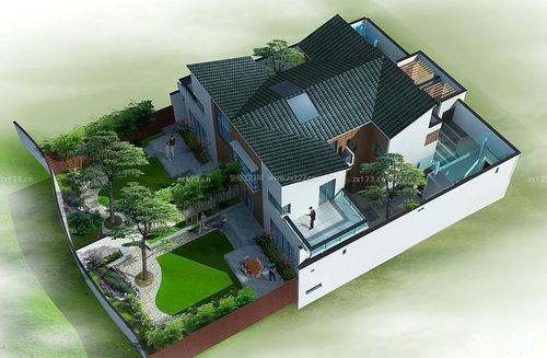 中式风格别墅庭院设计效果图