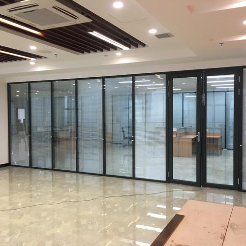 上海玻璃屏风隔断墙办公室高隔断铝合金百叶窗成品双层钢化玻璃间
