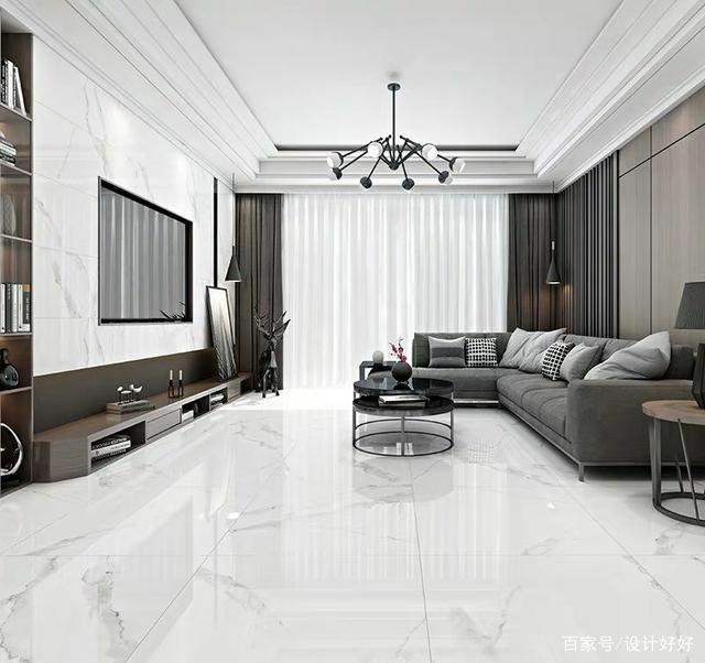 客厅纯白瓷砖