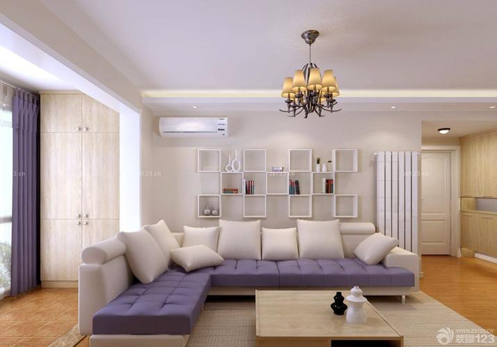 现代家装小客厅转角沙发装修效果图片