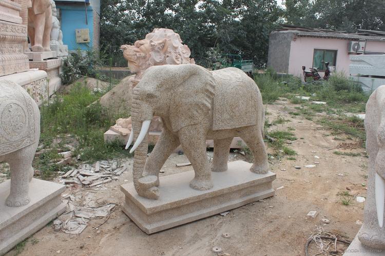 大象石雕大理石大象雕塑动物石雕2