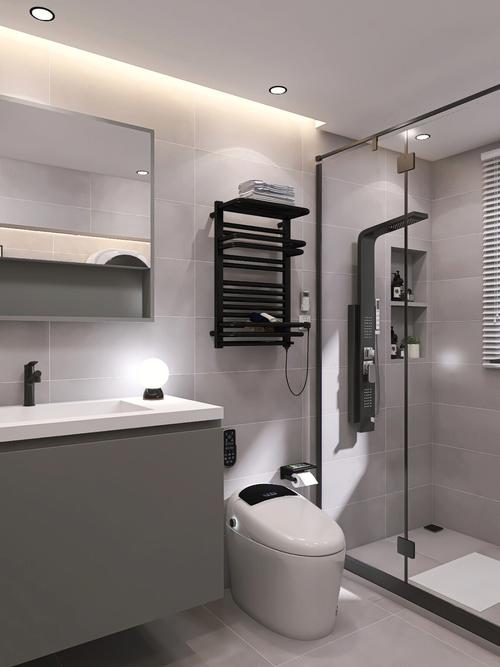 简约系灰色浴室装修智能卫浴提高幸福指数