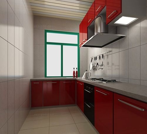 红色厨房橱柜装修效果图大全