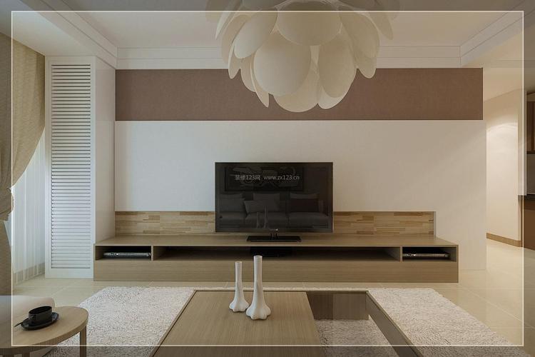 现代简单客厅电视墙装修效果图
