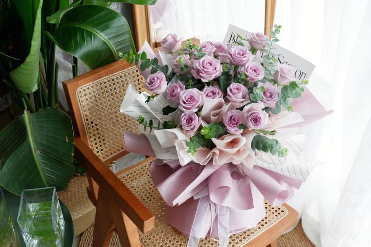 21朵海洋之歌玫瑰花束紫色玫瑰沈阳花店