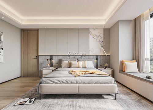 昊龙华庭130平方米现代简约风格平层户型卧室装修效果图