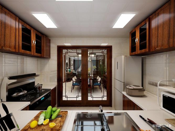 风格餐厅厨房中式现代180m05复式设计图片赏析