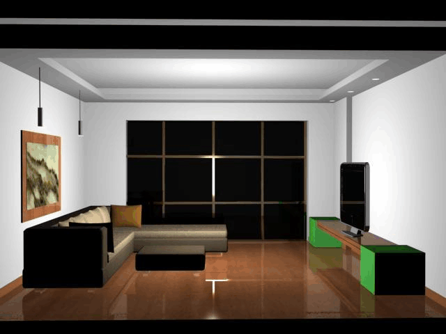 5进行室内客厅效果图建模.并根据提供的模型为客厅添加沙发电视等