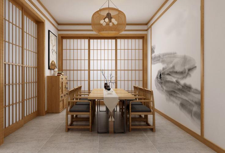 日式公寓餐厅吊灯装饰装修效果图