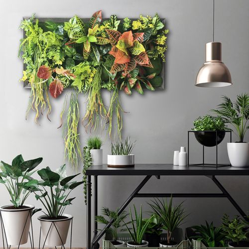 仿真绿植框墙上装饰花创意挂墙植物画墙面墙体装饰壁挂多肉植物墙