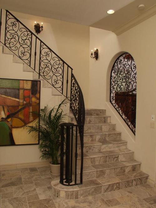 灰色花纹大理石材质台阶楼梯装修效果图