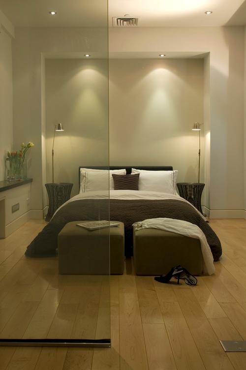 现代简约风格小户型四居室卧室吊灯射灯装修效果图