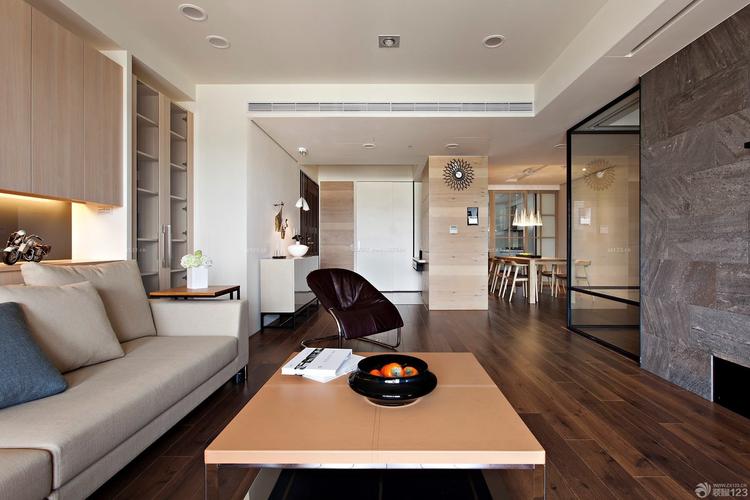 混搭风格120平方房子深褐色木地板装修图装信通网效果图