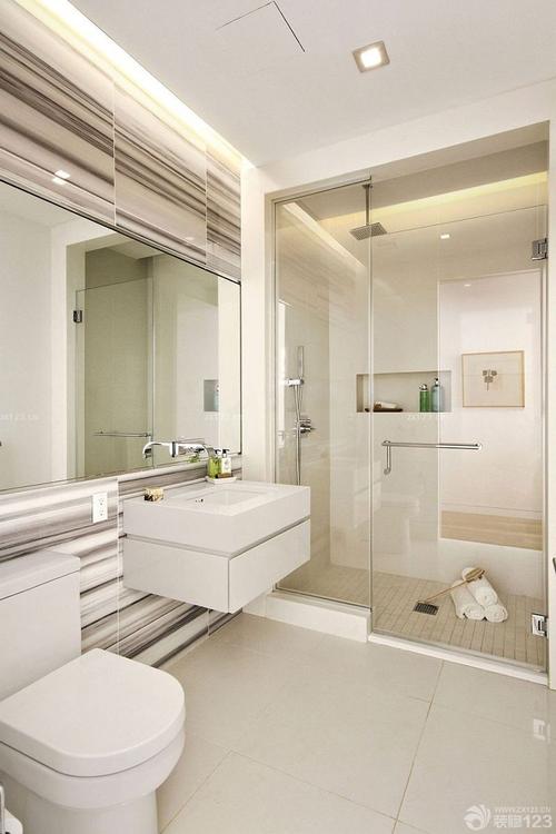 现代风格卫生间淋浴隔断装修装修123效果图