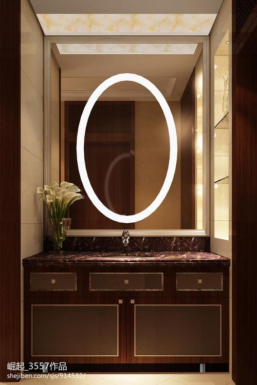 精美面积93平中式三居卫生间装修效果图卫生间中式现代卫生间设计图片