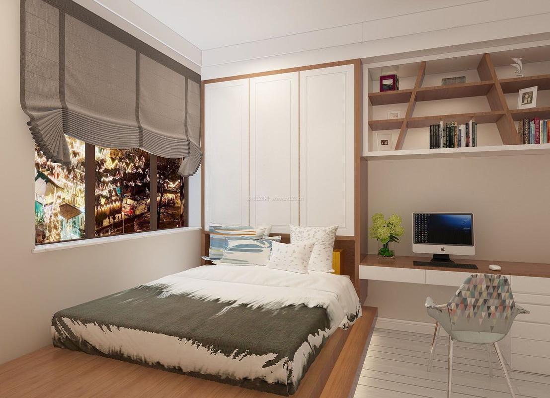 中小户型家装卧室地台床设计效果图