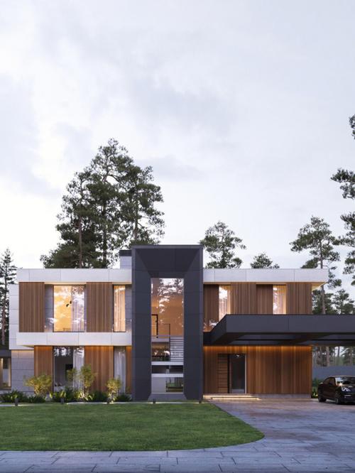 现代风搭配木质轻奢高级私宅别墅设计